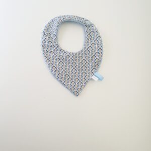 Bavoir bandana éventails bleu