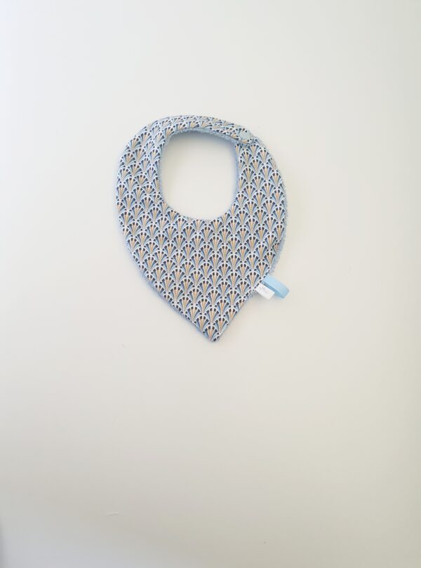 Bavoir bandana éventails bleu