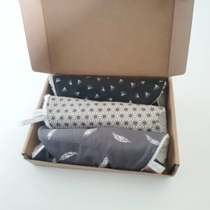 Box Cadeaux lot bavoirs bandana gris