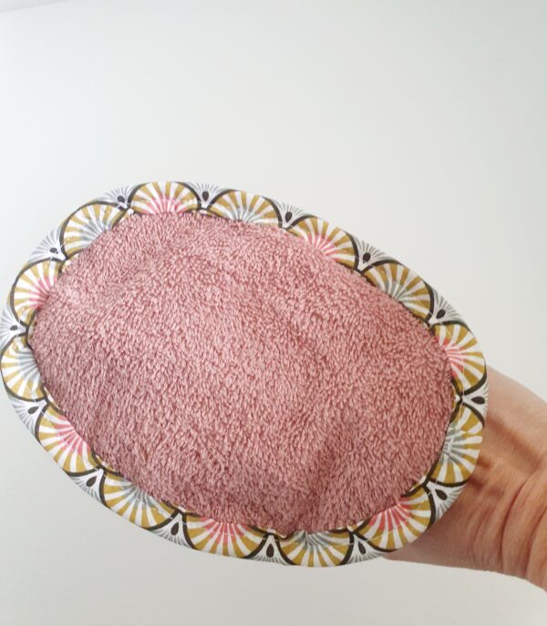 Box Cadeaux Cape de bain + gant assorti "éventails or et rose" – Image 8