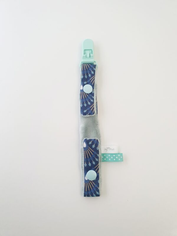 Attache Sucette motifs Bleu Paon – Image 3