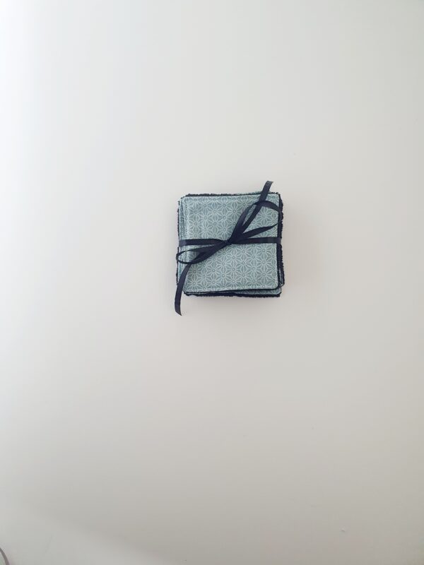 Lot lingettes lavables Asanoha  vert amande /Bambou OEKO-TEX