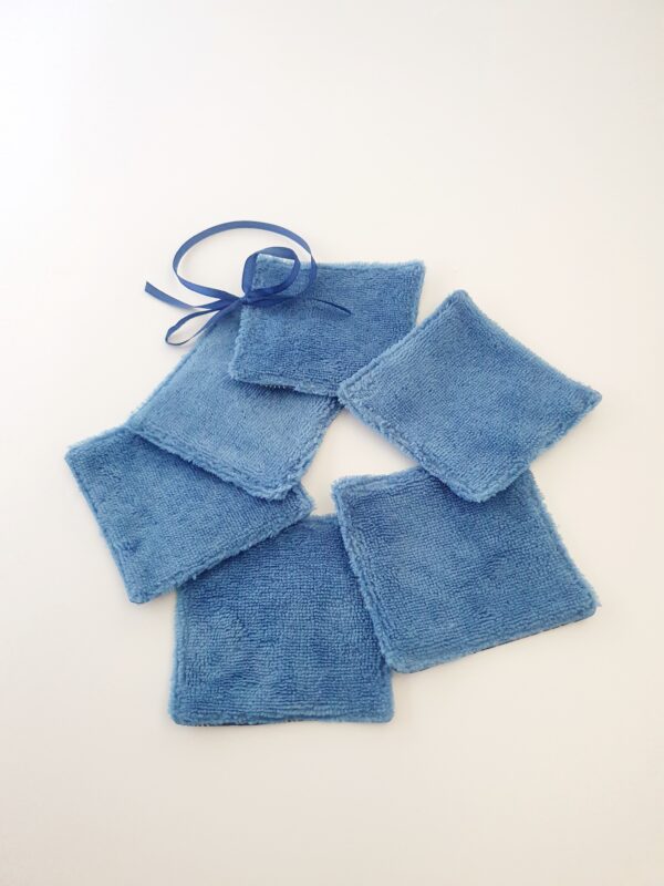 Lot lingettes lavables Bleu Paon /Bambou Oeko-Tex – Image 4