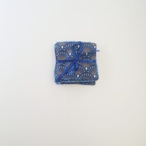 Lot lingettes lavables Bleu Paon /Bambou Oeko-Tex