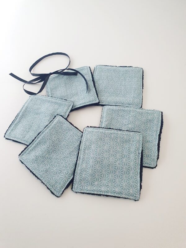 Lot lingettes lavables Asanoha  vert amande /Bambou OEKO-TEX – Image 4