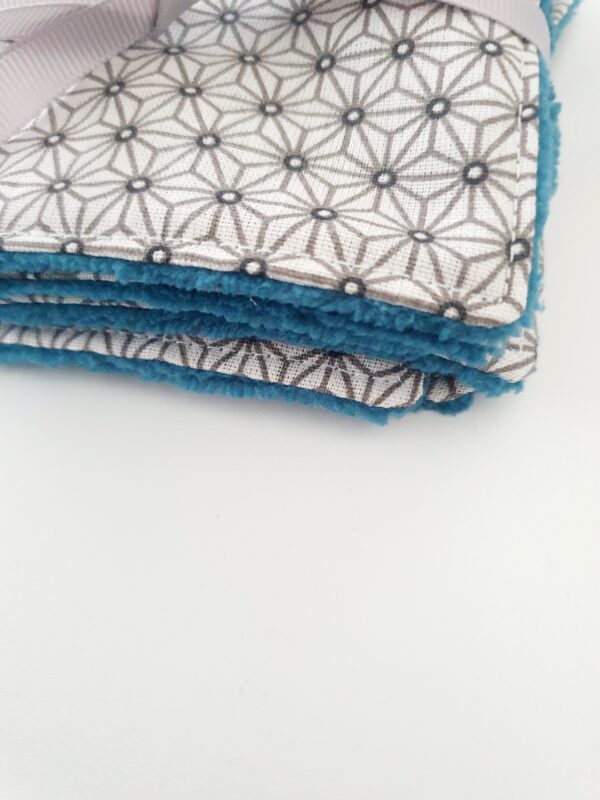 Lot lingettes lavables Asanoha gris /Bambou OEKO-TEX – Image 4
