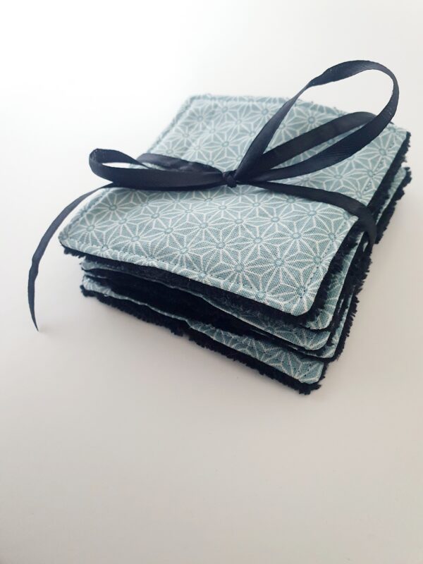 Lot lingettes lavables Asanoha  vert amande /Bambou OEKO-TEX – Image 3