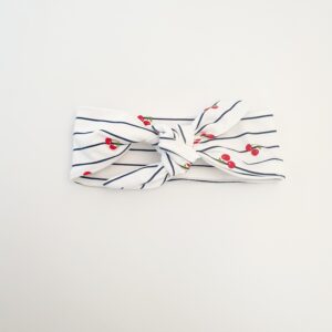 Bandeau à nouer bébé Cerises rayé 6-9 Mois