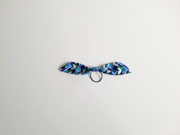 Chouchou élastique géo bleu