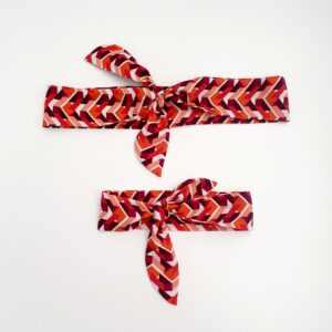 Bandeau à nouer Mère fille Géo rouge (24-36 mois)
