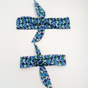 Bandeau à nouer Mère fille Géo bleu (24-36 mois)