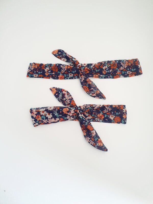 Bandeau à nouer Mère fille (12-18 mois) blue champêtre