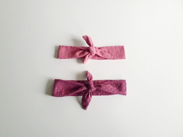 Bandeau à nouer Mère fille rose étoilé (fillette +3ans)