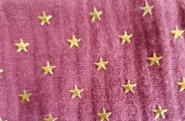 Bandeau à nouer Mère fille rose étoilé (fillette +3ans) – Image 2