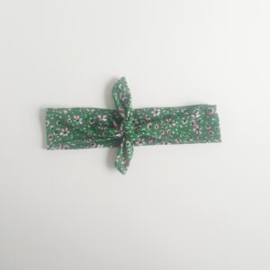 Bandeau à nouer fleurs vert rosie