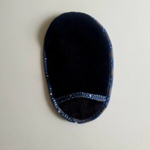 Gant noir et imprimé Eventails bleu