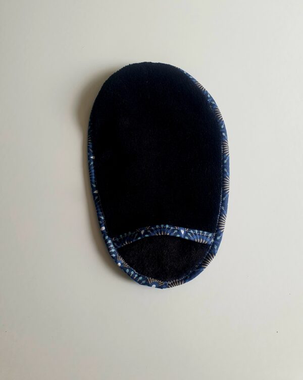 Gant noir et imprimé Eventails bleu